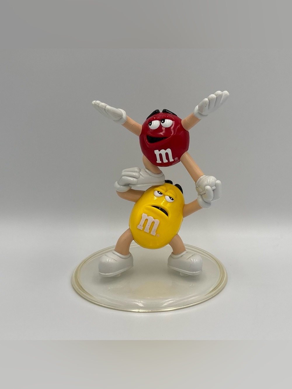RARE Vintage M&Ms Plastic Figurine Red & Yellow M&Ms 6” Mars Co Chocolate Toy